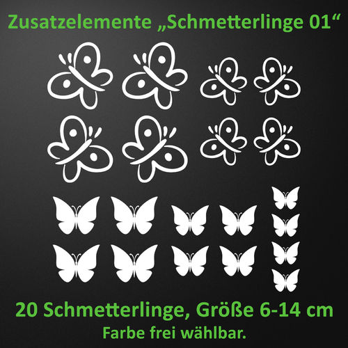 Zusatzelemente für Wandtattoo - Schmetterlinge