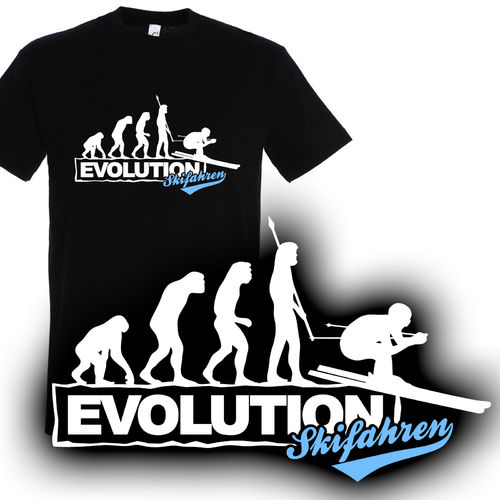 T-Shirt Evolution Skifahren
