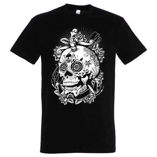 T-Shirt Totenkopf im Tattoo-Style