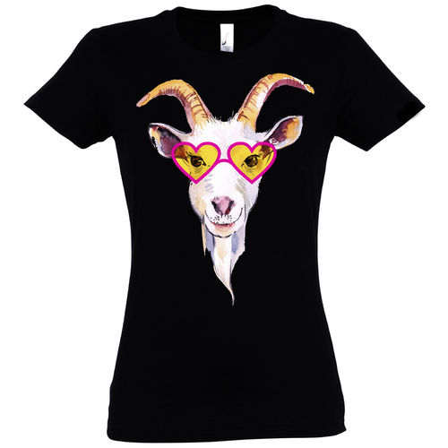 T-Shirt Ziege mit Sonnenbrille