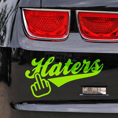 Autoaufkleber Haters mit Mittelfinger